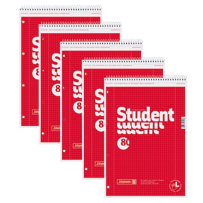 Artikelbild für BRUNNEN Collegeblöcke Student Lineatur 28 kariert DIN A4 Innen- und Außenrand, 5 Blöcke, Artikelnummer 489781