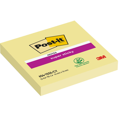 Artikelbild für Post-it® Super Sticky Notes Haftnotizen extrastark 65412SY gelb, 1 St., Artikelnummer 135297
