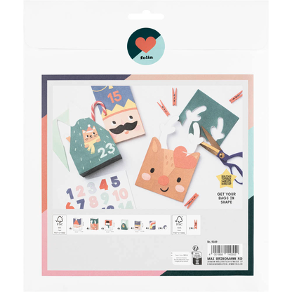 Artikelbild 4 für folia Adventskalender SANTA & FRIENDS mehrfarbig, Artikelnummer 692812