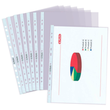 Artikelbild 1 für herlitz Prospekthüllen DIN A4 transparent genarbt 0,08 mm, 100 St., Artikelnummer 574048