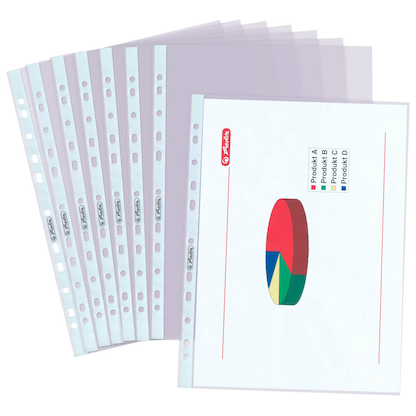 Artikelbild für herlitz Prospekthüllen DIN A4 transparent genarbt 0,08 mm, 100 St., Artikelnummer 574048