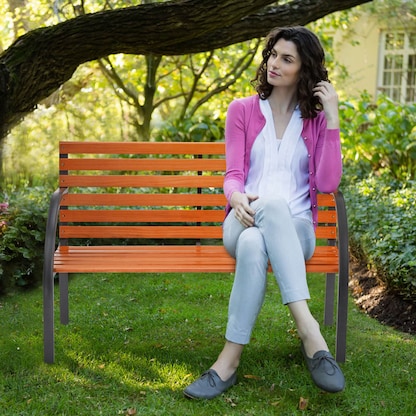 Artikelbild 4 für relaxdays Gartenbank 10036068_0 braun Metall 123,0 cm, Artikelnummer 768232