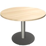 Artikelbild 1 für fm Mehrzwecktisch fastline königsahorn rund, Säulenfuß silber, 100,0 x 100,0 x 72,0 cm, Artikelnummer 268203