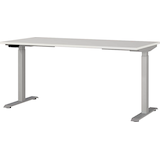 Artikelbild 1 für GERMANIA Agenda Office höhenverstellbarer Schreibtisch lichtgrau rechteckig, T-Fuß-Gestell silber 160,0 x 80,0 cm, Artikelnummer 385319