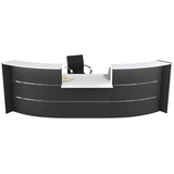 Artikelbild 1 für Kerkmann Empfangstheke BARI gebogen, anthrazit, weiß 357,5 x 122,5 x 112,0 cm, Artikelnummer 690457