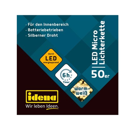Artikelbild 7 für Idena 50er Micro LED Lichterkette silber 5,2 m, 1 St., Artikelnummer 638397