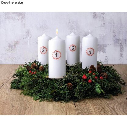 Artikelbild 2 für Rayher Bastelset Adventszahlen Transferfolie Zahlen 1 - 4 rot, Artikelnummer 686644