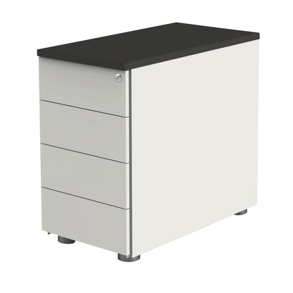 Artikelbild für Kerkmann Form 1 Standcontainer weiß, anthrazit 4 Auszüge ohne-Muldengriff weiß 42,0 x 80,0 x 72,0 - 76,0 cm, Artikelnummer 795961