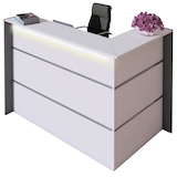 Artikelbild 1 für Kerkmann Empfangstheke BARI L-Form, weiß, anthrazit 150,0 x 95,0 x 108,0 cm, Artikelnummer 690293