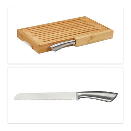 Artikelbild für relaxdays Schneidebrett Natur 40,0 x 24,0 cm 2-tlg., 1 Set, Artikelnummer 361404