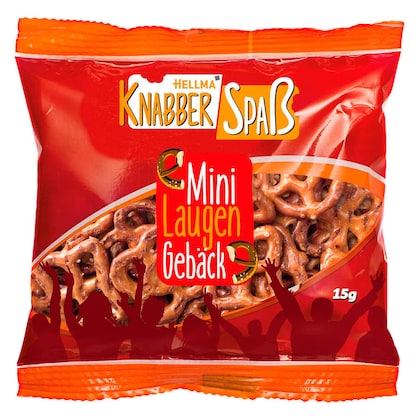 Artikelbild für HELLMA Knabberspaß Mini Laugengebäck Gebäck 15 g, 70 St., Artikelnummer 392381