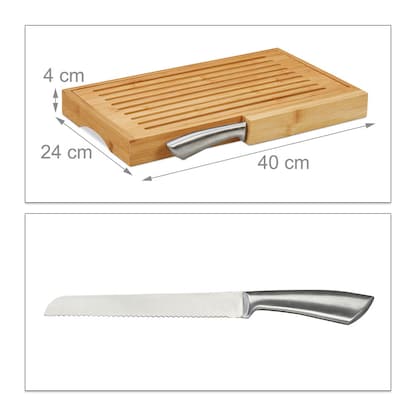 Artikelbild 5 für relaxdays Schneidebrett Natur 40,0 x 24,0 cm 2-tlg., 1 Set, Artikelnummer 361404