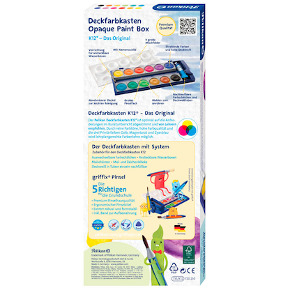 Artikelbild 8 für Pelikan K12 blau Wasserfarbkasten 12 Farben, Artikelnummer 746487