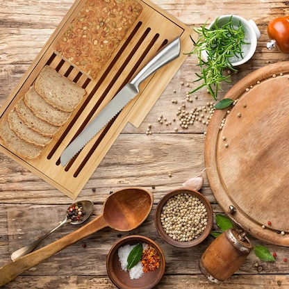 Artikelbild 6 für relaxdays Schneidebrett Natur 40,0 x 24,0 cm 2-tlg., 1 Set, Artikelnummer 361404