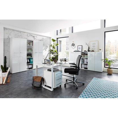 Artikelbild 4 für GERMANIA Monteria Schreibtisch weiß rechteckig, Kufen-Gestell weiß 160,0 x 80,0 cm, Artikelnummer 121414