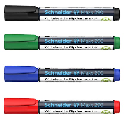 Artikelbild für Schneider Maxx 290 Whiteboard- und Flipchart-Marker farbsortiert 2,0 - 3,0 mm, 4 St., Artikelnummer 898960