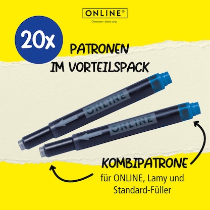 Artikelbild 7 für ONLINE® Tintenpatronen für Füller 17026 königsblau, 20 St., Artikelnummer 283802