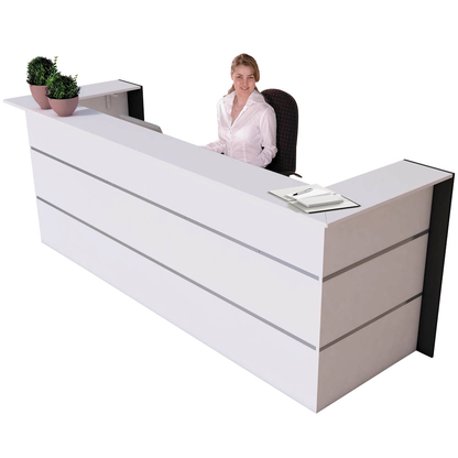 Artikelbild für Kerkmann Empfangstheke BARI U-Form, weiß, anthrazit 300,0 x 95,0 x 108,0 cm, Artikelnummer 690329