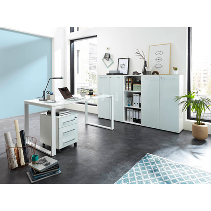 Artikelbild 5 für GERMANIA Monteria Schreibtisch weiß rechteckig, Kufen-Gestell weiß 160,0 x 80,0 cm, Artikelnummer 121414