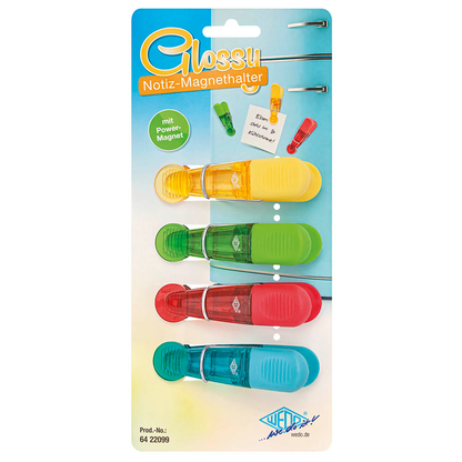 Artikelbild für WEDO GLOSSY Magnete farbsortiert, Kunststoff 8,4 x 4,0 x 2,1 cm, 4 St., Artikelnummer 260176