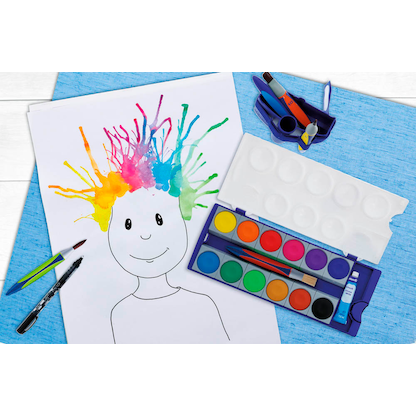 Artikelbild 3 für Pelikan K12 blau Wasserfarbkasten 12 Farben, Artikelnummer 746487