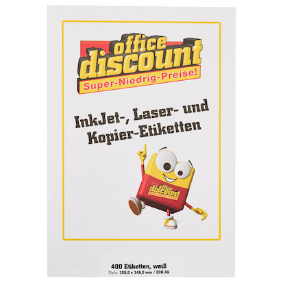 Artikelbild 3 für office discount Etiketten weiß 105,0 x 148,0 mm, 100 Blatt, Artikelnummer 711622