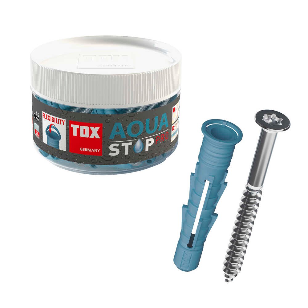 TOX AQUA STOP PRO 014271011 Dübel mit Schrauben Ø 6 mm x 38 mm, 40 St ...
