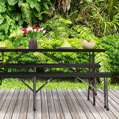 Artikelbild 7 für relaxdays Bierbänke 10030601_0 schwarz Kunststoff 179,0 cm, 2 St., Artikelnummer 449302