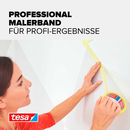 Artikelbild 4 für tesa PROFESSIONAL Malerband gelb 38,0 mm x 25,0 m 1 Rolle, Artikelnummer 723897