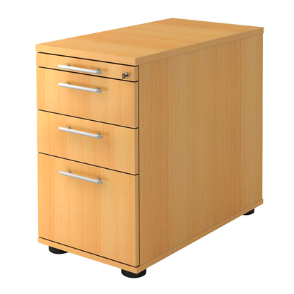 Artikelbild für HAMMERBACHER Gradeo Standcontainer buche 4 Auszüge Kunststoff-Relinggriff silber 42,8 x 80,0 x 72,0 - 76,0 cm, Artikelnummer 385922