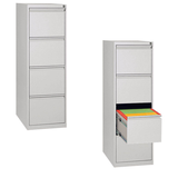 Artikelbild 1 für Gürkan Hängeregistraturschrank lichtgrau 4 Schubladen 40,0 x 62,0 x 132,0 cm, 1 St., Artikelnummer 568261