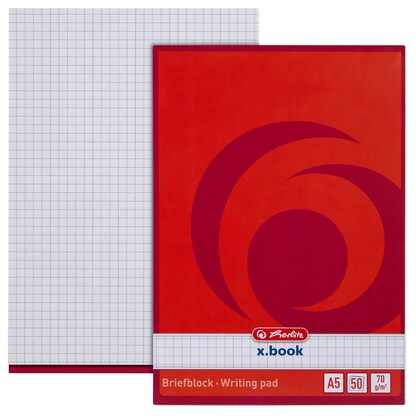 Artikelbild für herlitz Briefblock x-book DIN A5 kariert, 1 St., Artikelnummer 574149
