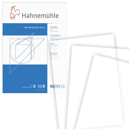 Artikelbild für HAHNEMÜHLE Transparentpapier Entwurfblock 90 g/qm, 1 Block, Artikelnummer 884306