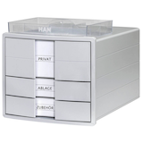 Artikelbild 1 für HAN Schubladenbox IMPULS lichtgrau 1017-11D, DIN A4 mit 3 Schubladen, 1 St., Artikelnummer 661647