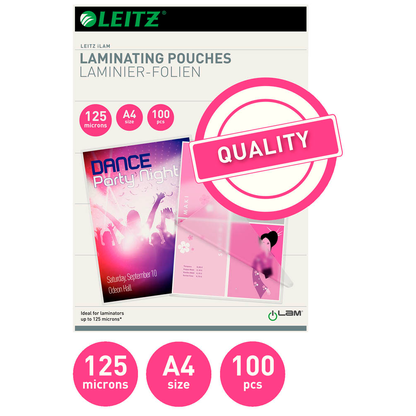 Artikelbild 7 für LEITZ Laminierfolien glänzend für A4 125 micron, 100 St., Artikelnummer 908152