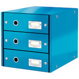 Artikelbild 1 für LEITZ Schubladenbox Click & Store blau 60480036, DIN A4 mit 3 Schubladen, 1 St., Artikelnummer 211476