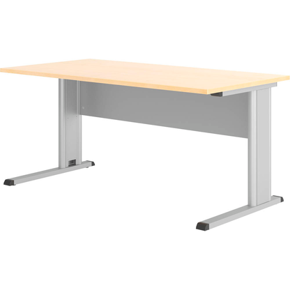 Artikelbild für HAMMERBACHER Inader Schreibtisch ahorn rechteckig, C-Fuß-Gestell silber 160,0 x 80,0 cm, Artikelnummer 842068
