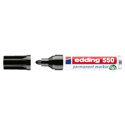 Artikelbild 2 für edding 550 Permanentmarker schwarz 3,0 - 4,0 mm, 1 St., Artikelnummer 185058