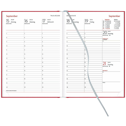 Artikelbild 3 für Lediberg Buchkalender Wochenplaner 2026 weinrot, 1 St., Artikelnummer 550568