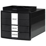 Artikelbild 1 für HAN Schubladenbox IMPULS schwarz 1017-13D, DIN A4 mit 3 Schubladen, 1 St., Artikelnummer 661667