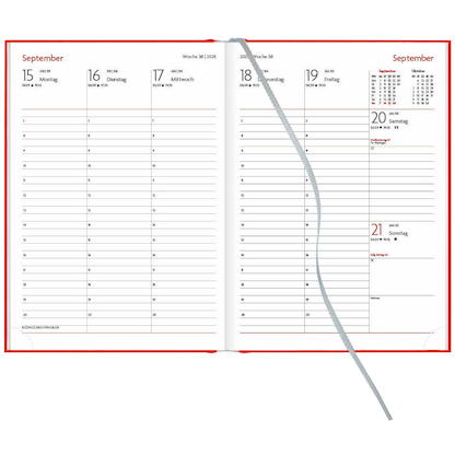 Artikelbild 3 für Lediberg Buchkalender Wochenplaner 2026 rot, 1 St., Artikelnummer 550578