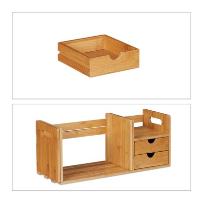 Artikelbild für relaxdays Schreibtisch-Organizer braun 80,5 x 19,0 x 21,0 cm, 1 St., Artikelnummer 372864