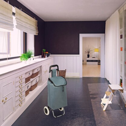 Artikelbild 2 für relaxdays Einkaufstrolley Kunstfaser grau 42,0 x 28,0 x 92,5 cm, Artikelnummer 562542