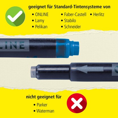 Artikelbild 8 für ONLINE® Tintenpatronen für Füller 17026 königsblau, 20 St., Artikelnummer 283802