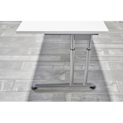 Artikelbild 6 für HAMMERBACHER Popular höhenverstellbarer Schreibtisch weiß rechteckig, C-Fuß-Gestell silber 160,0 x 80,0 cm, Artikelnummer 990907