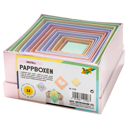Artikelbild für folia PASTELL Geschenkboxen-Set bunt, 12 St., Artikelnummer 418572