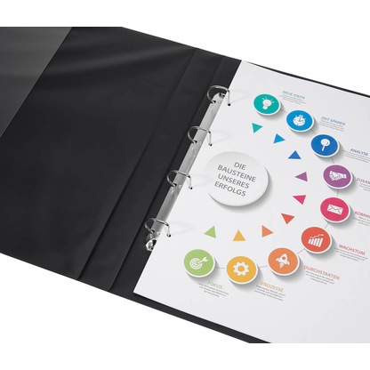 Artikelbild 7 für VELOFLEX Ringbuch 4-Ringe schwarz 4,0 cm DIN A3 hoch, 1 St., Artikelnummer 617742