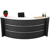 Artikelbild 1 für Kerkmann Empfangstheke BARI gebogen, anthrazit, weiß 257,5 x 122,5 x 112,0 cm, Artikelnummer 690368