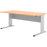 Artikelbild 1 für HAMMERBACHER Inader Schreibtisch buche rechteckig, C-Fuß-Gestell silber 180,0 x 80,0 cm, Artikelnummer 842082