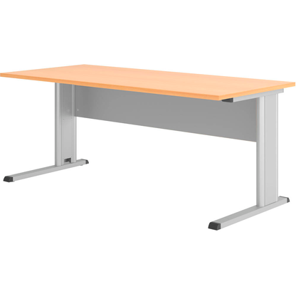 Artikelbild für HAMMERBACHER Inader Schreibtisch buche rechteckig, C-Fuß-Gestell silber 180,0 x 80,0 cm, Artikelnummer 842082